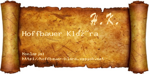 Hoffbauer Klára névjegykártya