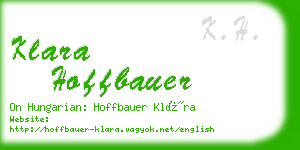 klara hoffbauer business card